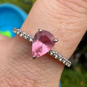 1.01ctw solid platinum genuine tourmaline/diamond ring$3299